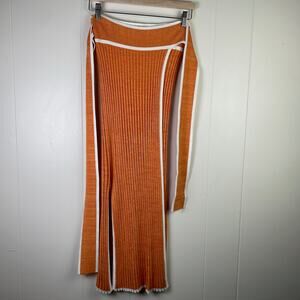 C/Meo Womens  Collective Still In Love‎ Knit Midi Skirt, Orange NWT